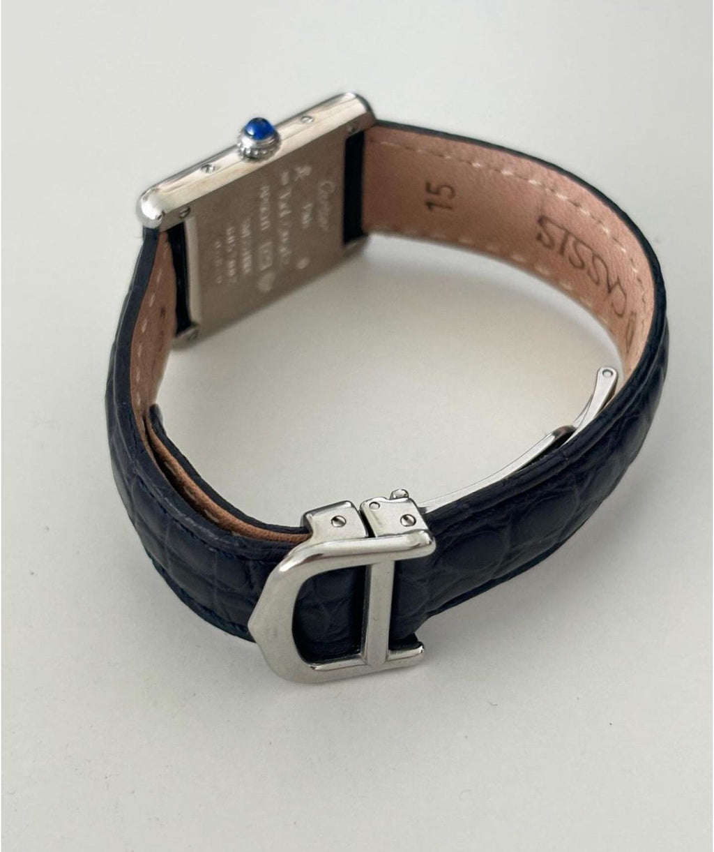 MUST TANK BLU NAVY IN PELLE