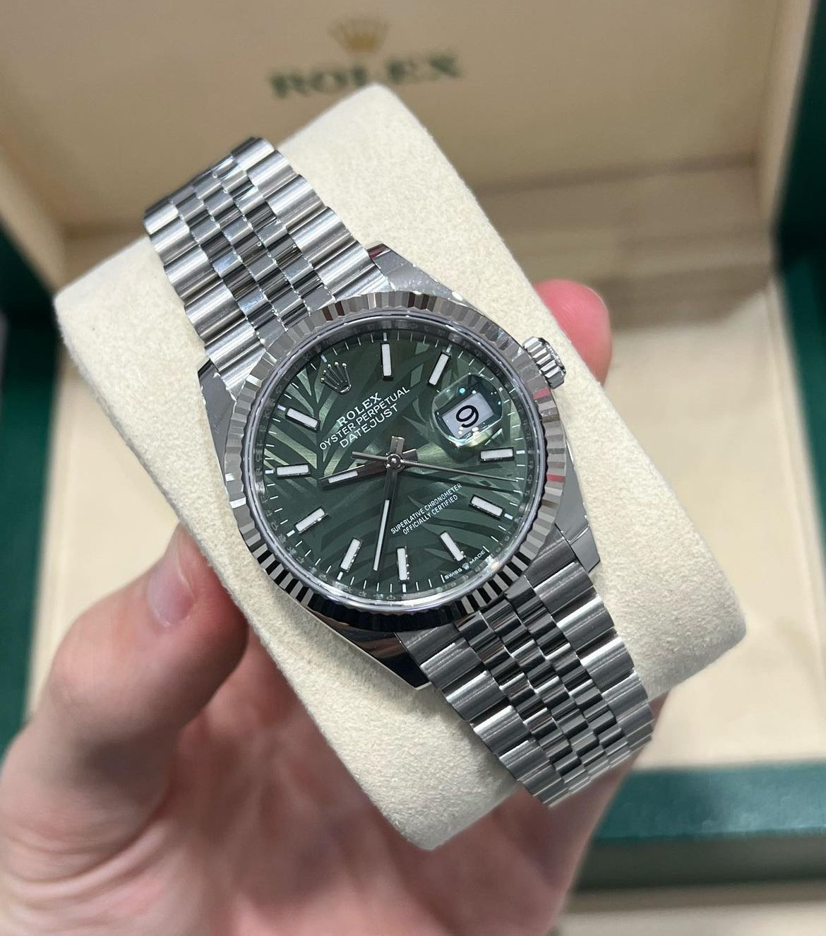 DATEJUST JUBILÈE PALM GREEN