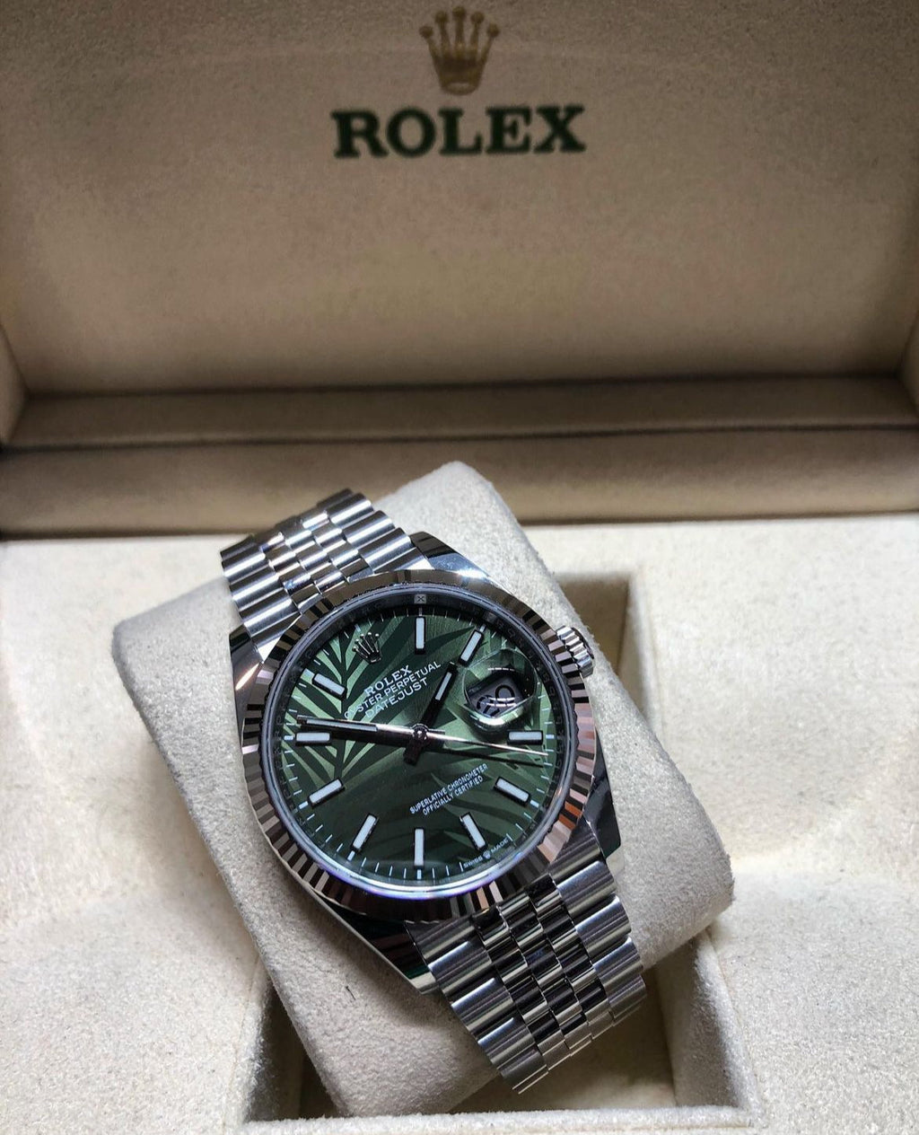 DATEJUST JUBILÈE PALM GREEN