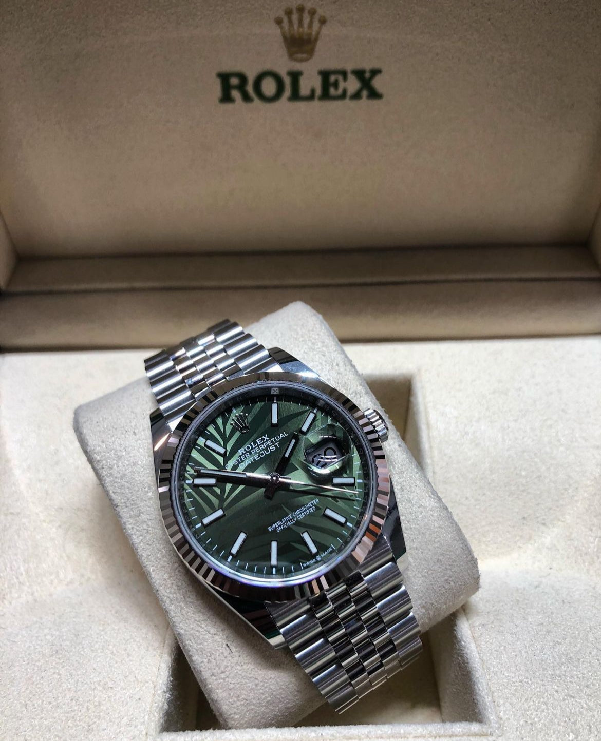 DATEJUST JUBILÈE PALM GREEN