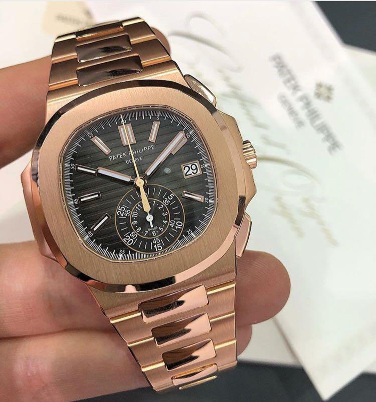NAUTILUS ROSÉ GOLD BROWN CHRONO